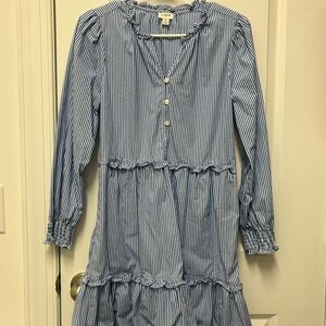 JCrew cotton poplin stripe dress size 2